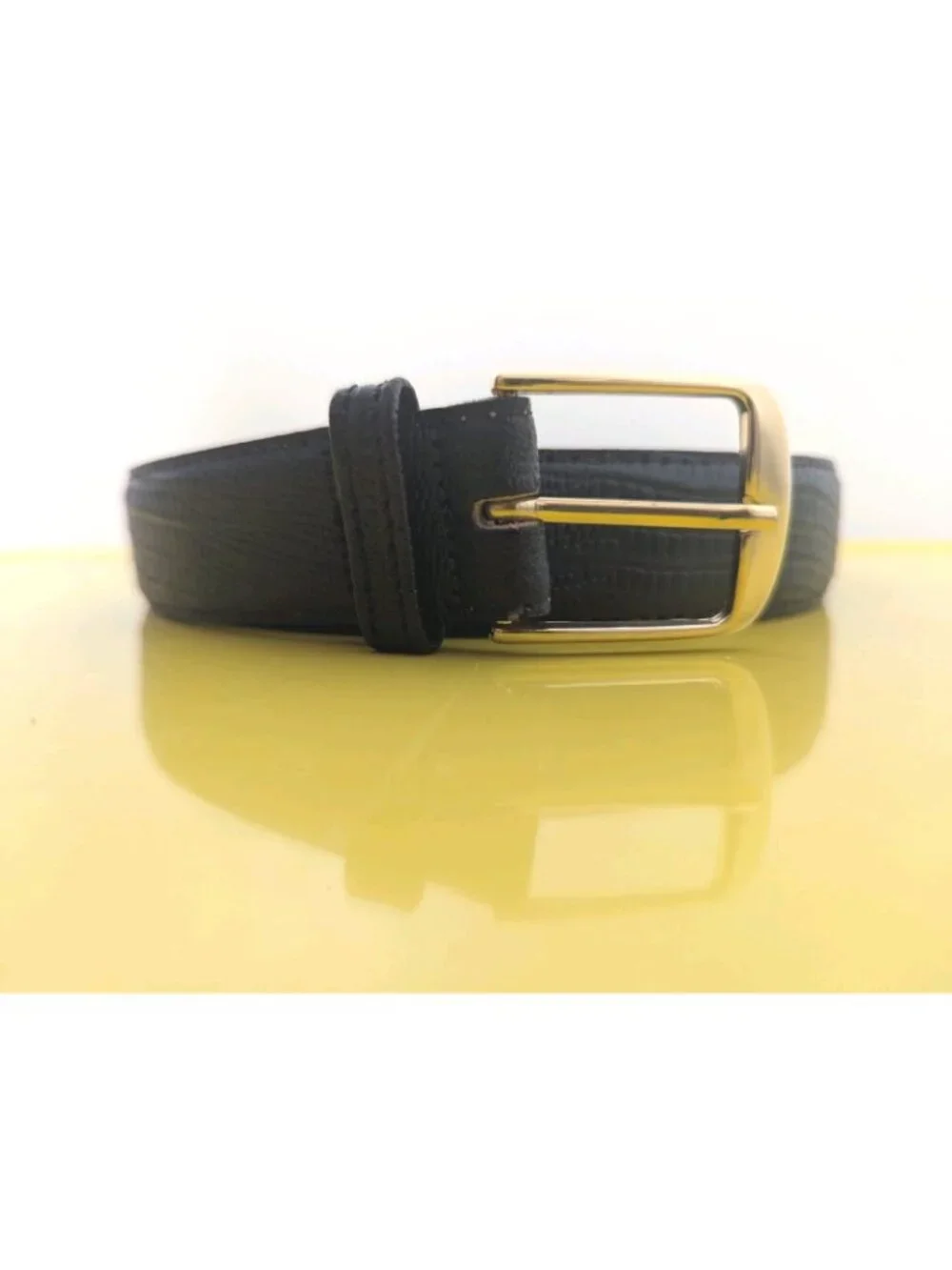 Leather Belt Black Size 38 Made in USA 1